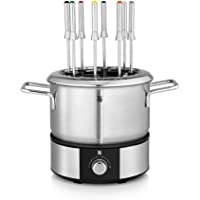WMF Lono Fondue- hasta 8 personas- 1400W- compacto- 1.2 Litros- ajuste de temperatura- Acero Inoxidable cromargan
